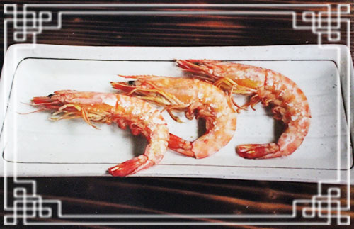 蒸し車えび　600円